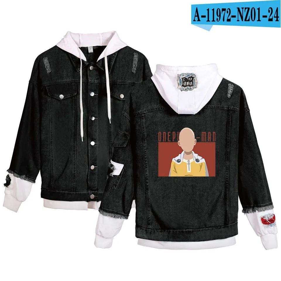 Аниме One Punch Man Сайтама оппай толстовка с капюшоном джинсовая куртка с капюшоном Толстовка для косплейная Толстовка - Цвет: B4