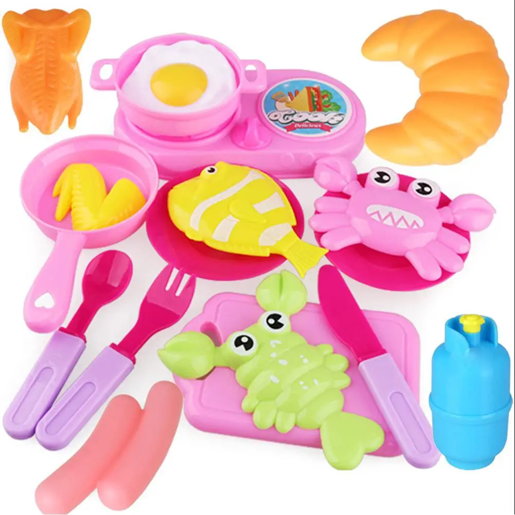 HobbyLane, 14 шт./18 шт., Детский Набор игрушечных кухонных игрушек для приготовления пищи, игровой домик, развивающая игрушка, игровой домик, игрушки