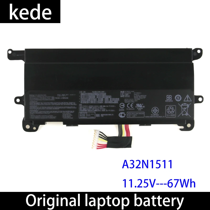 Оригинальный аккумулятор Kede A32N1511 A32LM9H для ноутбука Asus ROG G752V G752VL G752VT G752VM G752VY 11 25 в 67
