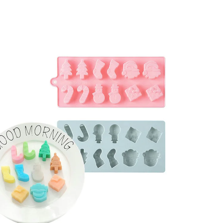 

Christmas 3D Chocolate Mold Silicone Chocolates Molds for Baking Nonstick Jelly Pudding Sugarcraft Mould DIY Kitchen Bakeware