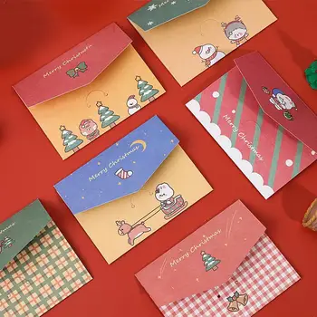 

6 Pcs/lot Cartoon Merry Christmas paper Envelope with Storage Stationary card Card Letter Paper Message Gift Greeting C5Y2