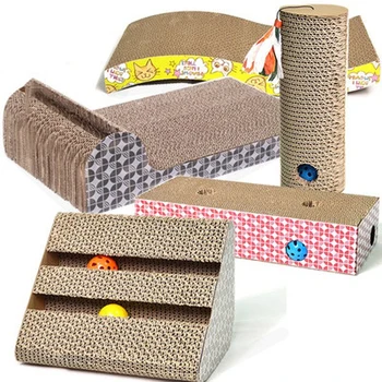 

Creative Cat Scratch Board With Ball Corrugated Cat Sofa Catnip Pet Toy Game Scratching Kitten Corrugated Paper Pad Pet Products