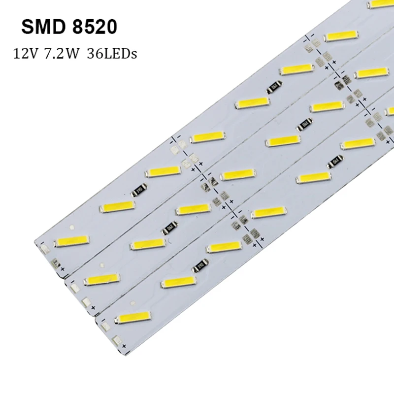 10 шт./лот 50 см светодиодный бар светильник SMD 8520 7020 5730 5050 2835 DC12V светодиодный жесткой полосы белый теплый холодный RGB под шкаф Кухня - Испускаемый цвет: 8520 SMD