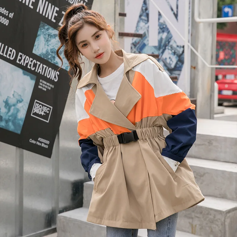 

Trench Coat Women's Mid-length Short-height 2020 Spring And Autumn New Style Korean-style Fashion Loose Waist Hugging Slimming P
