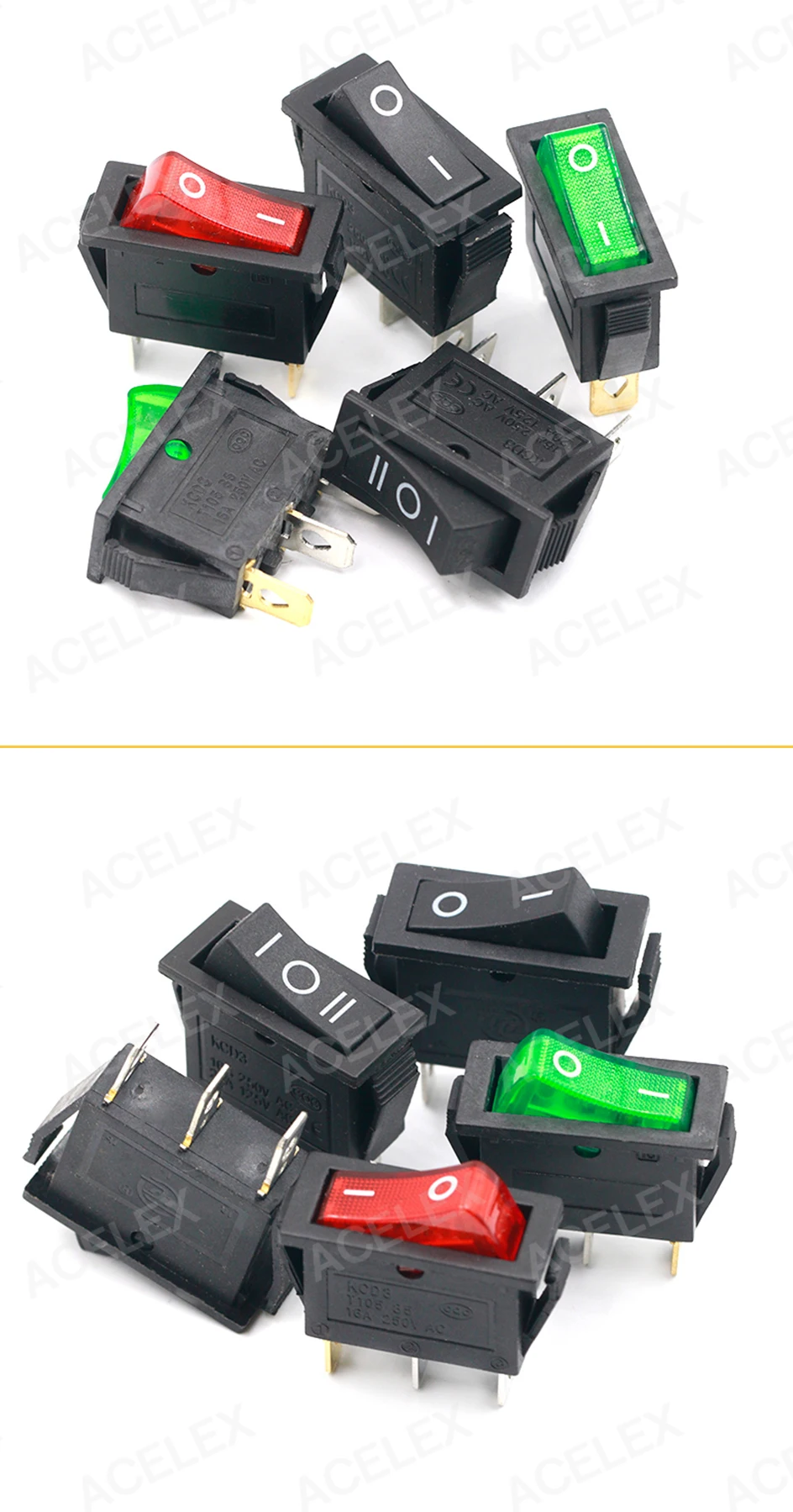 Interrupteur à Bascule SCI R13-70 3 Broches - 2 Positions Entretenues - 16A 125VAC / 10A 250VAC