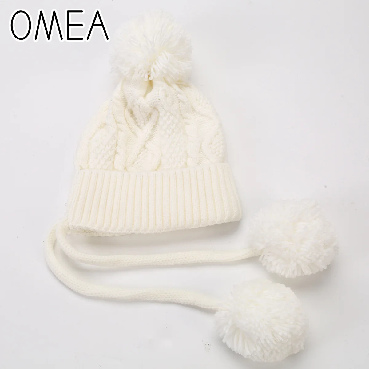 OMEA, зимняя шапка, твист, Цветочная шапочка для женщин, шапка с помпоном, ушанка, вязаная женская шапка, подарок, Лыжная обувь, женская кашемировая Кепка с помпоном