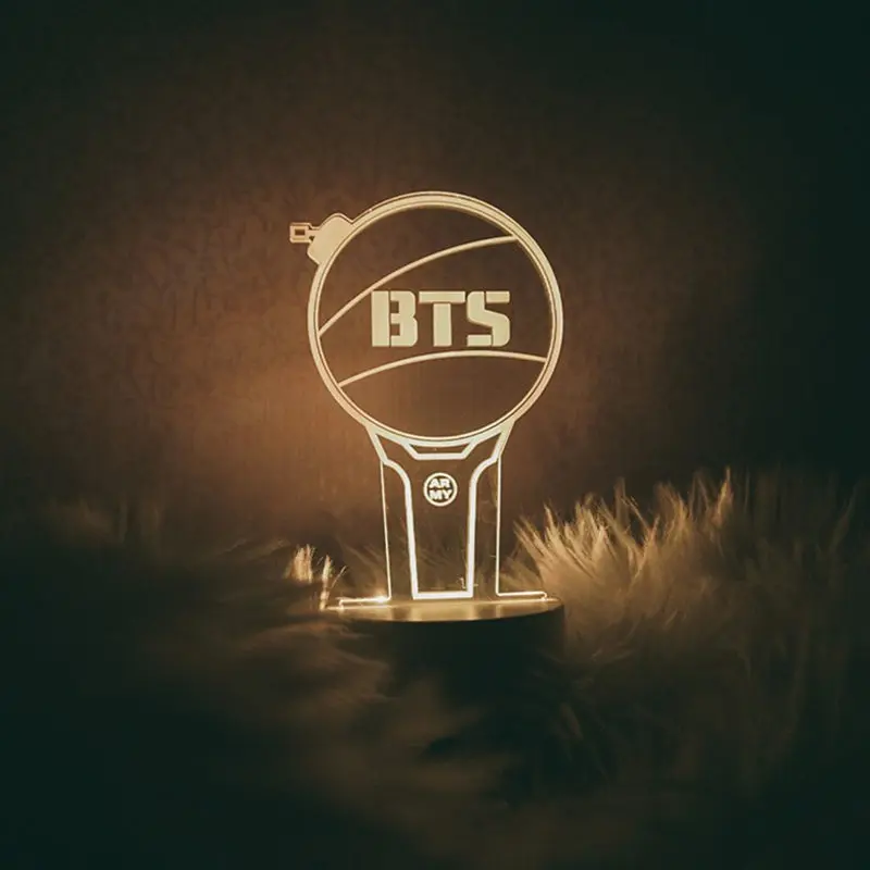 Bangtan мальчики 3D светодиодный светильник JungKook Jimin маленький ночной Светильник концертный светильник в форме палочек светодиодный светильник Рождественское украшение для дома косплей подарок