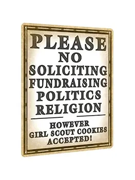 

No Soliciting Metal Sign / Front Porch Funny Vintage Style Wall Decor Plaque