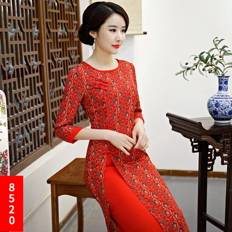Китай(материк) Qipao многоцветный cheongsam Национальный Ветер улучшилось платье Ципао большие качели типа Чонсам ежедневно платье Ципао платье