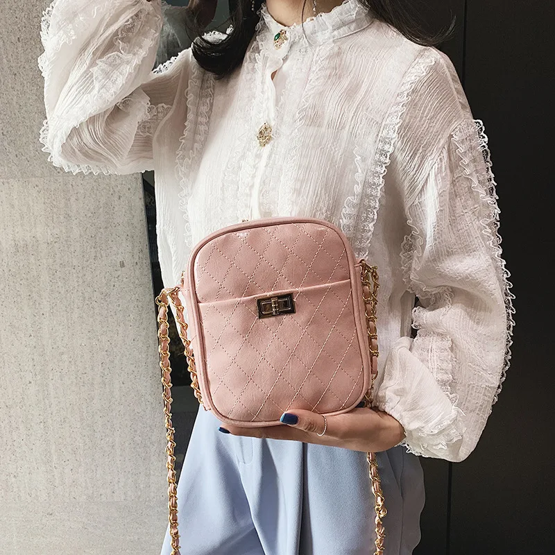 

Bag Women's 2019 New Style Simple Mobile Phone Retro Shoulder Verticle Chain Bag