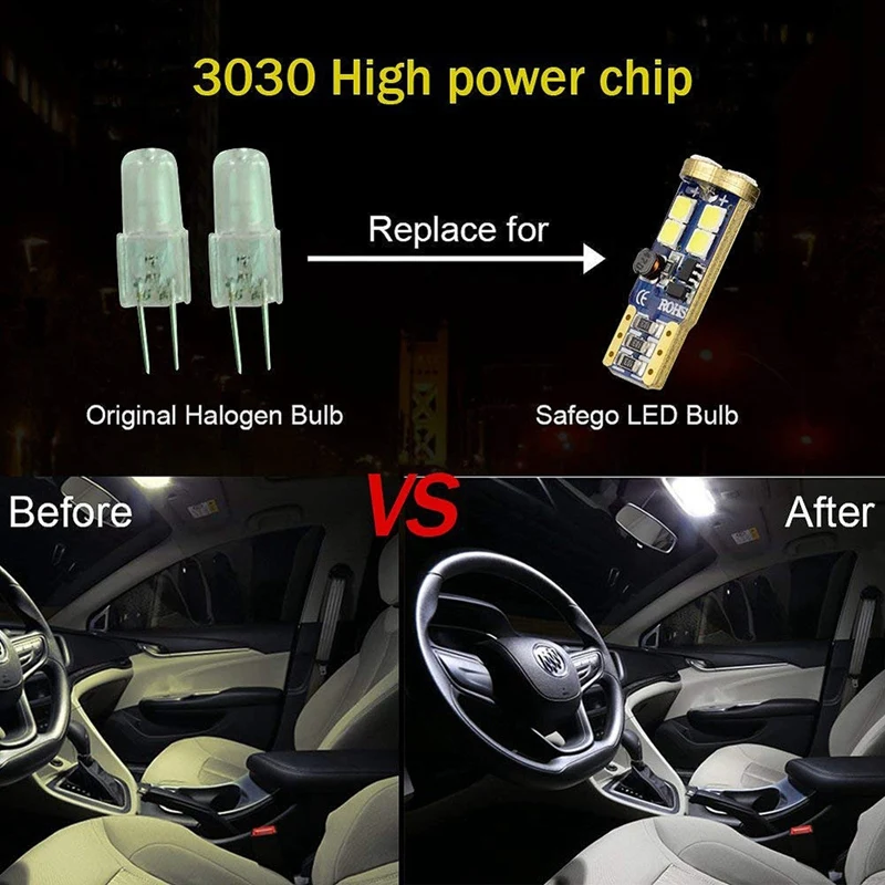 T10 168 Led Car Bulb 4Pcs 194 W5W 12-Smd 3030 Chipset Led Bulbs Canbus For Car Interior Dome Map Door Courtesy License Plate Lig