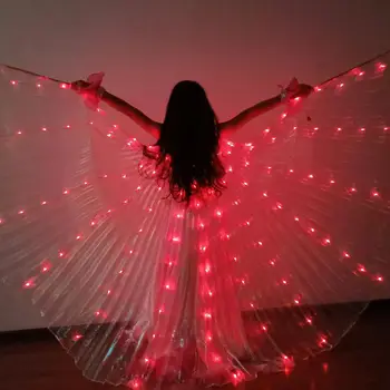 

Children's Color LED Light Dance Wing Belly Dance Performance Show Fluorescent Butterfly Cloak Without Battery Dance