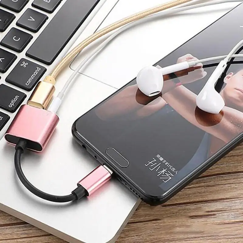 Тип C до 3,5 мм и зарядное устройство 2 в 1 аудио разъем для наушников USB C кабель адаптер конвертер