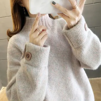 

turtleneck sweater upset female winter loose outside in autumn and winter wear mink velvet render unlined upper garment