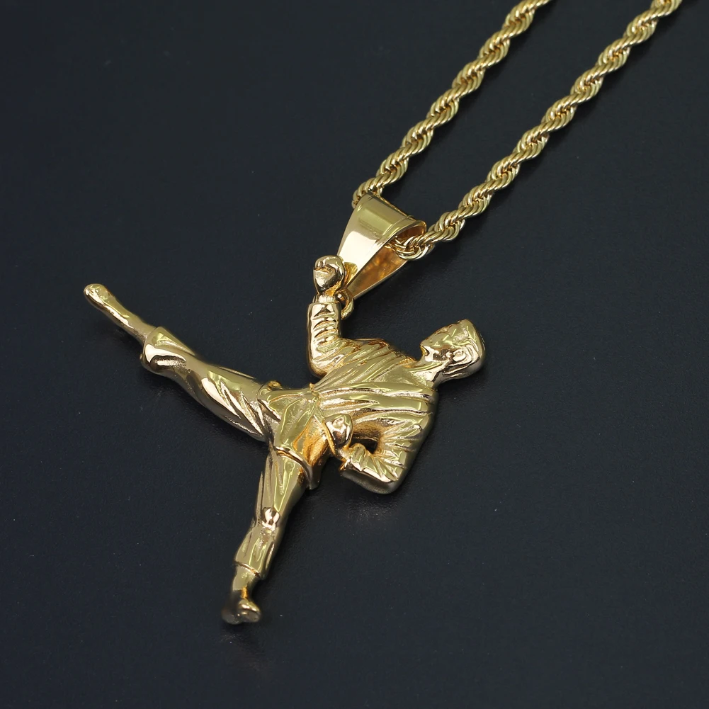 Stainless Steel Taekwondo Pendants&ampNecklace Gold Color Men Women Hip Hop Jewelry Gift SN203 | Украшения и аксессуары