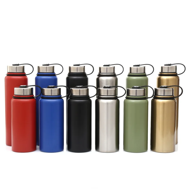 

800&1200ml 304 Stainless Steel Large-capacity Sports Water Portable Portable Straight Cup Insulation Travel Space Pot Gift Cup