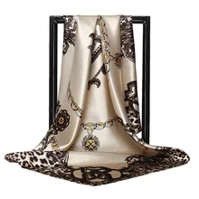 2021 Spring Fashion Thin Style Luxury High Quality Twill Silk Scarf Muslim Mulberry Silk Fashion Ladies Headband Scarf 90*90cm