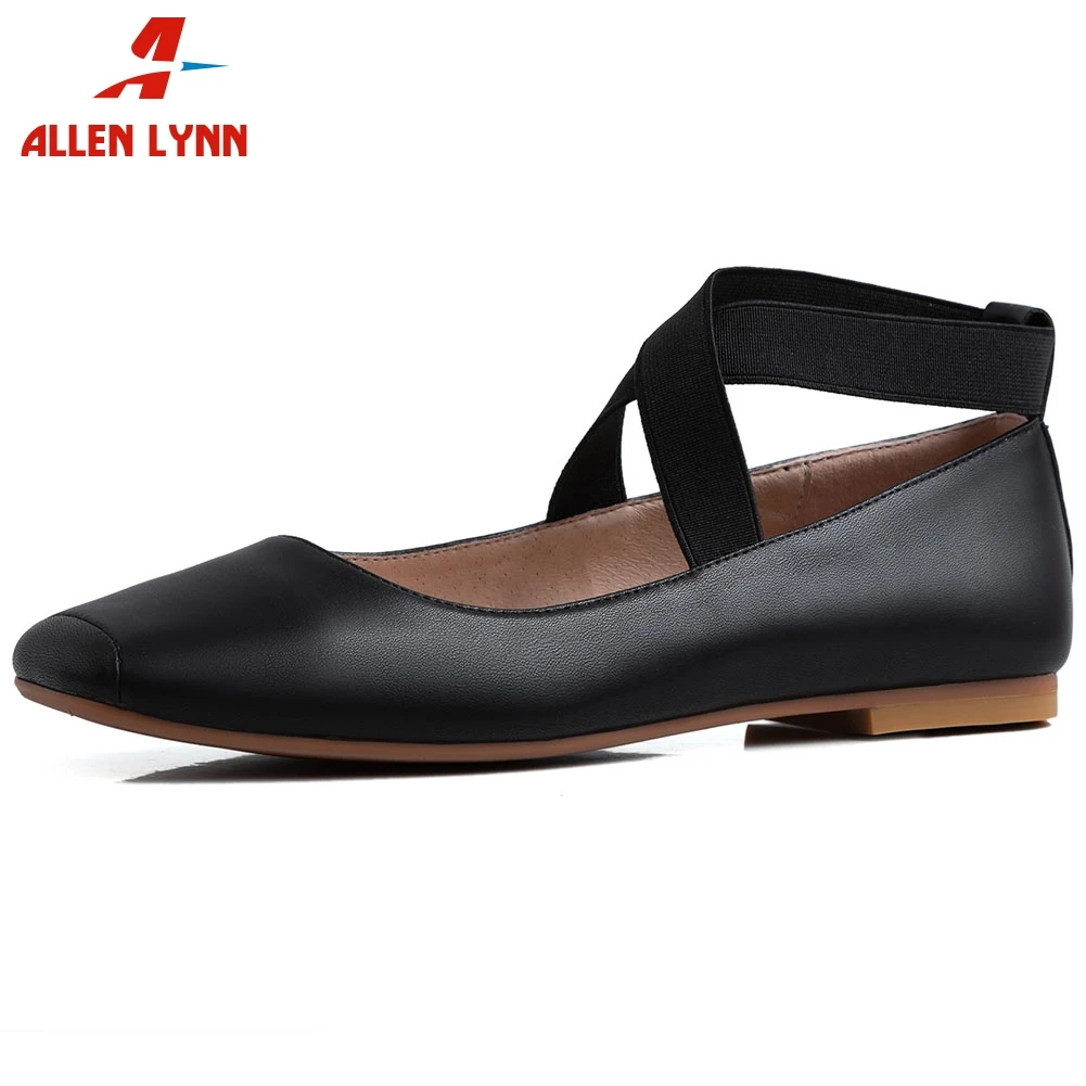 

ALLEN Fashion Lady Elastic Band Slip On Shoes Woman Low Heels Casual Spring Flats Women Elegant Ballet Flats