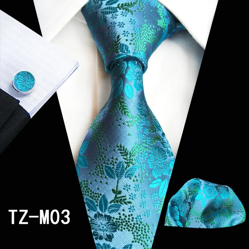 Ricnais Мода 8 см мужской шелковый галстук красный зеленый цветочный носовой платок запонки шелковый галстук бизнес Свадебный шейный комплект галстуков подарок