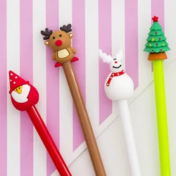 Bolígrafo de Gel de 4 piezas para Navidad, pluma de señal de árbol de Navidad, Papá Noel, alce, escuela, oficina, bolígrafos de navidad, regalos de papelería de Año Nuevo