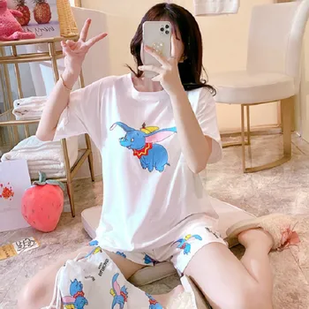 

Women Sleepwear Lingerie Sets Homewear Nightwear Baju Tidur Cotton Pyjamas Nightdress Pajamas Fresh Loose Nightwear Sleepwear