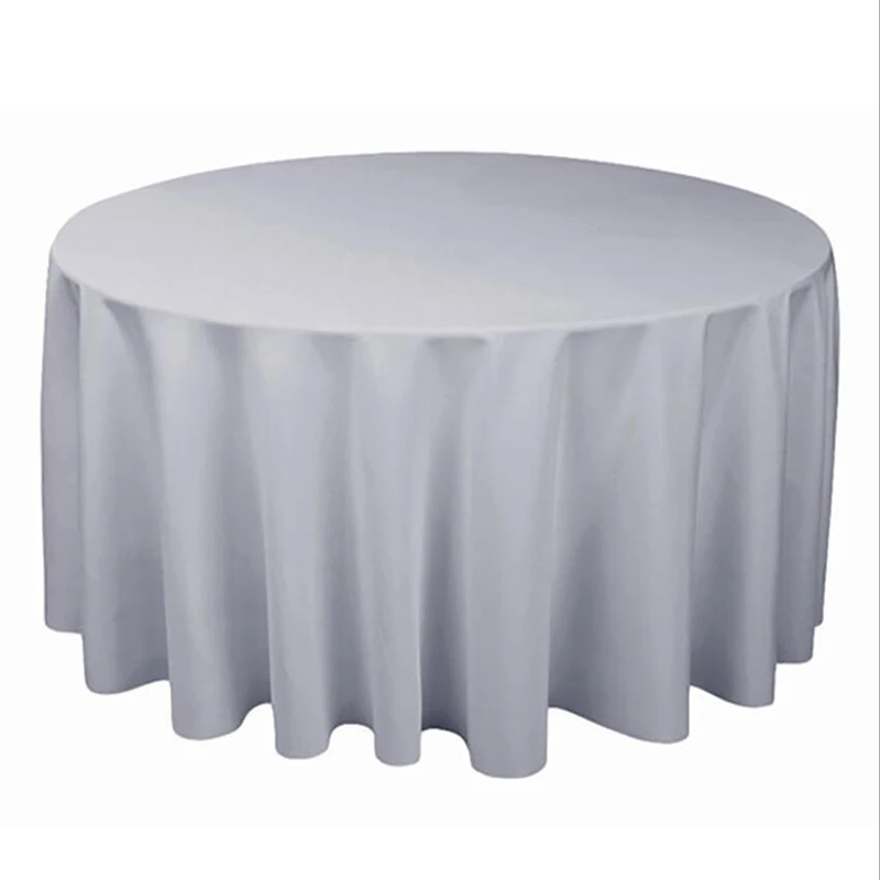 silver gray 300cm Прямоугольная скатерть для отеля, Жаккардовая скатерть для домашнего обеденного стола, полиэфирная ткань, одноцветная круглая скатерть для свадебной вечеринки - Цвет: silver gray 300cm