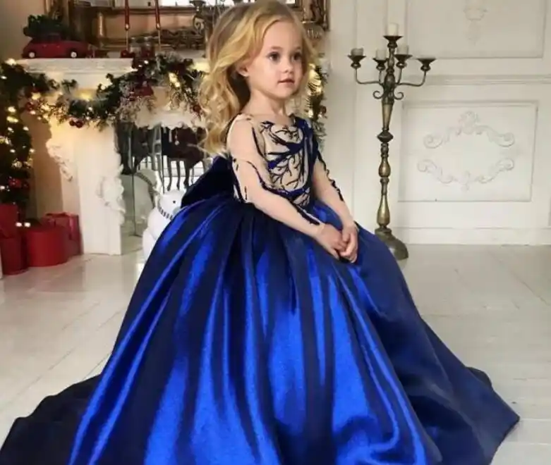 royal blue flower girl dresses cheap