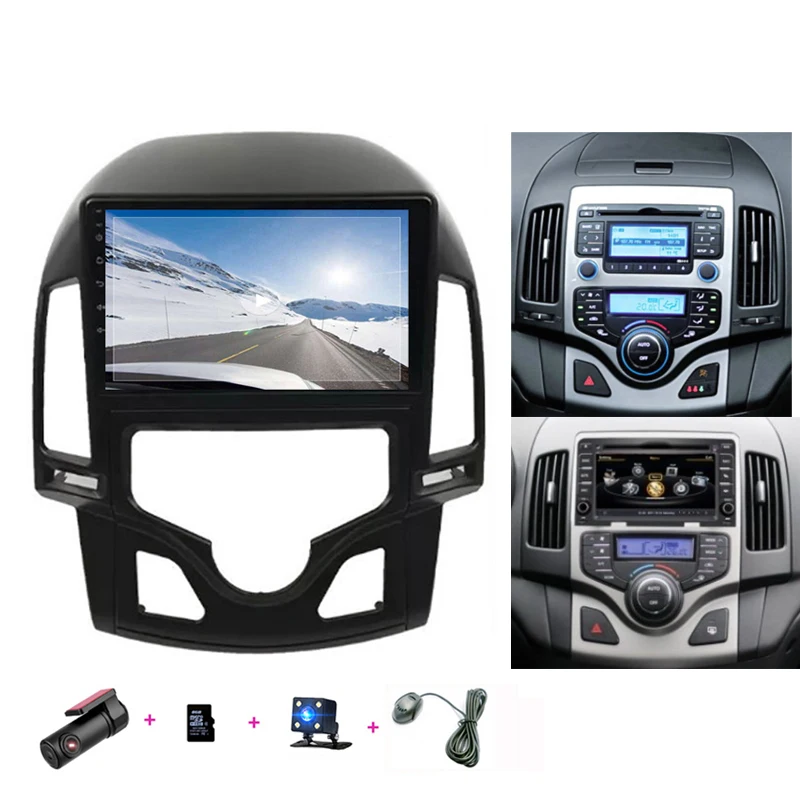 Двойной din Android 9,0 для hyundai I30 2007 2008 2009 2010 2011 Мультимедиа стерео радио gps навигатор плеер сенсорный экран - Цвет: B with DVR8gbCamic