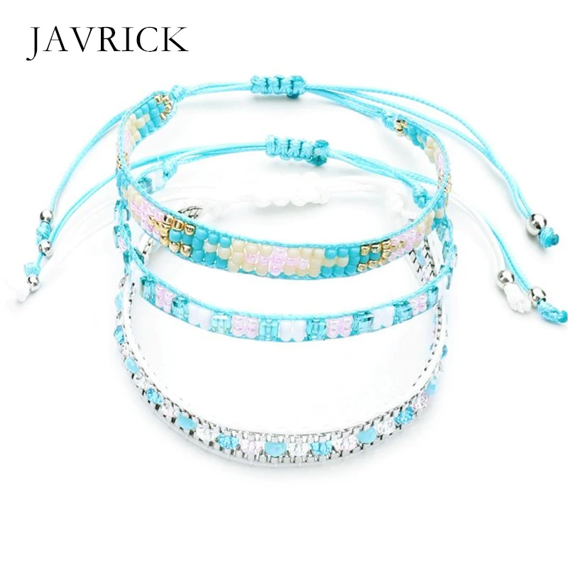 

1 Set Fashion Boho Hand-woven Bracelet Set Ladies Women Simple Beaded Bracelets Women Lady Irregular Personality Jewelry Gifts