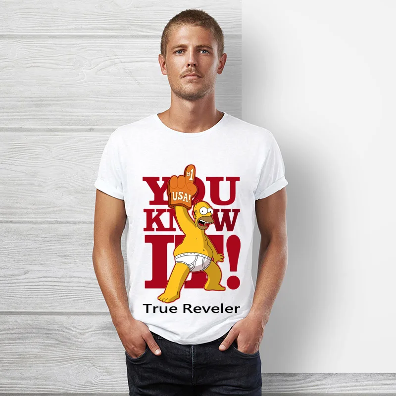 S05 Homer simpson Футболка мужская короткий рукав хип хоп мультфильм Топы футболка Летняя забавная Милая Симпсон Женская футболка - Цвет: S05