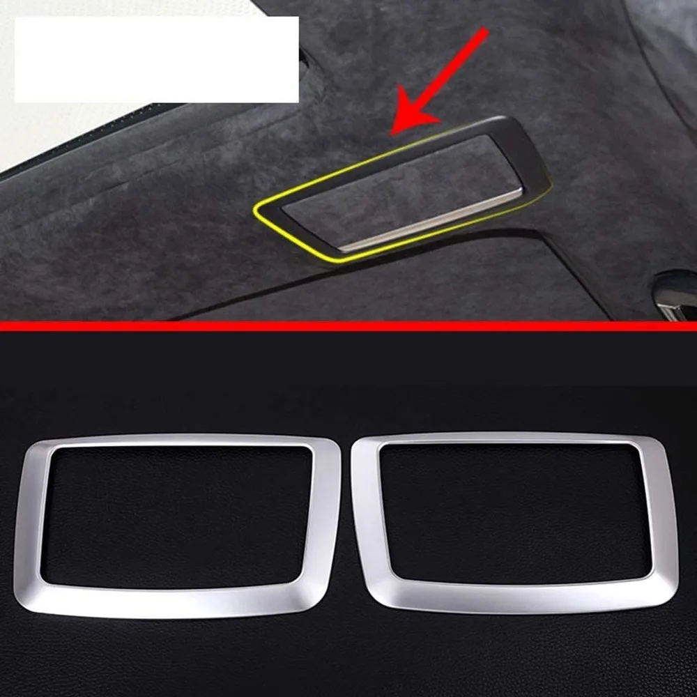 Abs Car Accessories Rear Row Makeup Mirror Frame Cover Trim Kit For Bmw