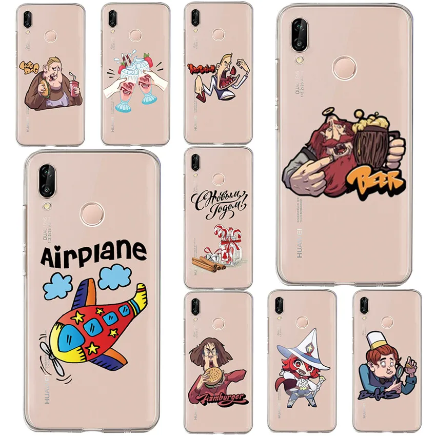 

Airplane burger For Huawei p20 Pro P20 Lite P30 P9 P8 P10 Honor 8X 9X 10 20i Cover Etui Funda Capa Shell Capinha Pattern Case