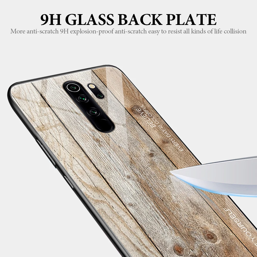 Чехлы с текстурой древесины для телефонов Xiaomi Redmi Note 8 Pro 8T чехол из закаленного