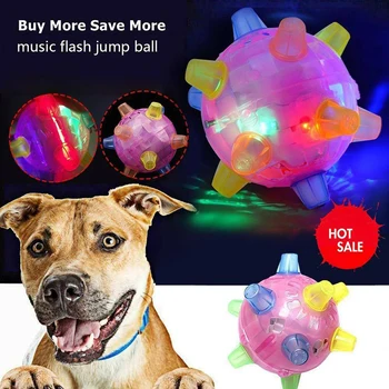 

New .3-Jumping Activation Ball LED Light Up Music Flashing Bouncing Vibrating Ball Toys Dog Chew Electric Toys Dancing Ball Gift