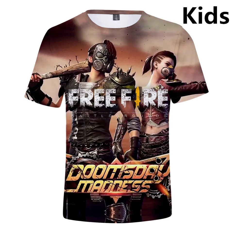 

2 to 13 years kids t shirt tops Popular Game Free Fire 3d printed tshirt t-shirt boys girls cartoon t shirts Children clothes