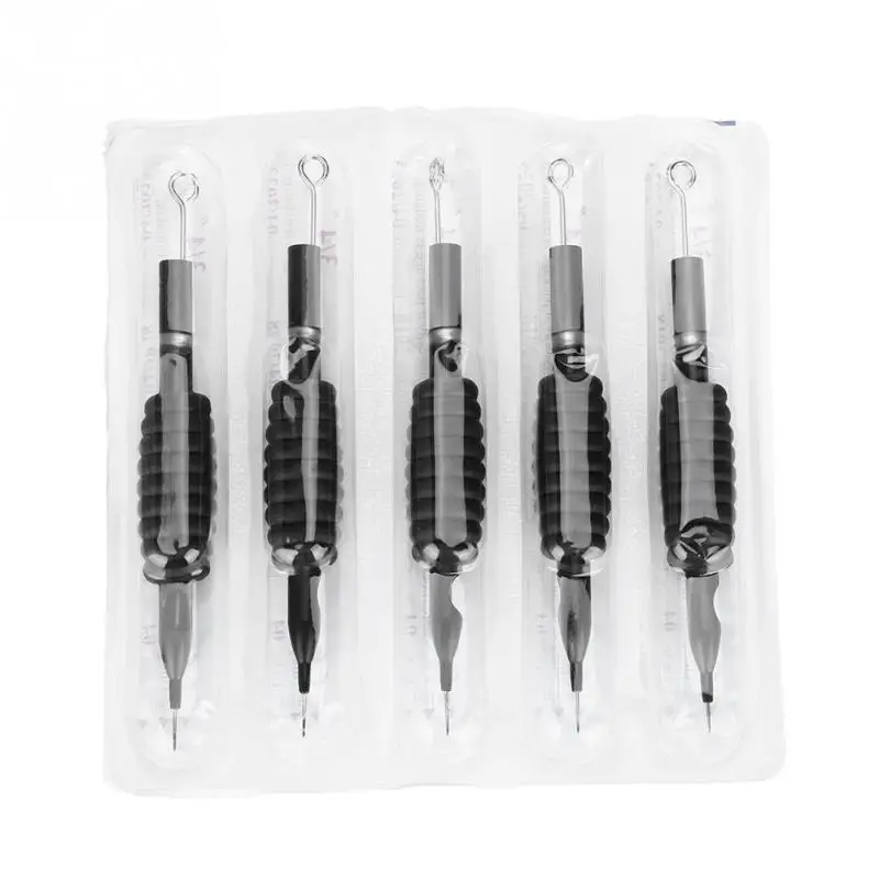 5PCS/Set Disposable Sterile Tattoo Grip Needle Silicone Grip Makeup Beauty Tools Tattoo Tubes Tattoo Gun Supplies Machine