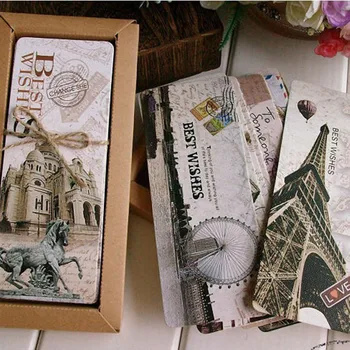 

30 Pcs/set Beautiful European Scenery Paper Bookmarks Creative Vintage Paris Tower Bookmark School Office Supplies