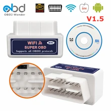 V1.5 elm327 wifi/bluetooth obd2 obd 2 scanner elm 327 1.5 ferramenta de diagnóstico do carro para a maioria dos veículos de protocolo obd2 para ios android