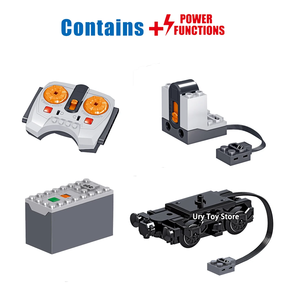 Qunlong 0307 Technic серия поезд батарея электродвигатель мини фигурки развивающие строительные блоки игрушки для детей