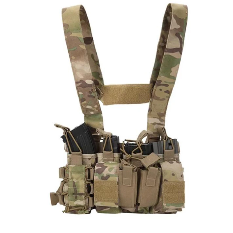 Outdoor Tactical Multicam Black Vest Chest Rig Carrier Vest Mag Pouches