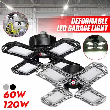

60W/80W/120W 6500K 3/4/5Blade 3 Types Deformable LED Garage Light Super Bright Ceiling Lamp Bulb E27 Base