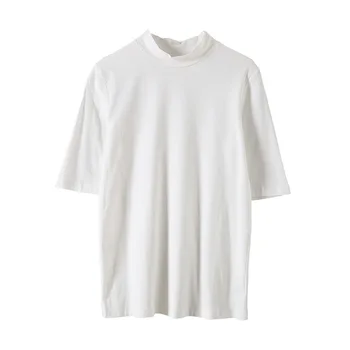 

New Women's Turtleneck Short Sleeve T-Shirt 2020 gray