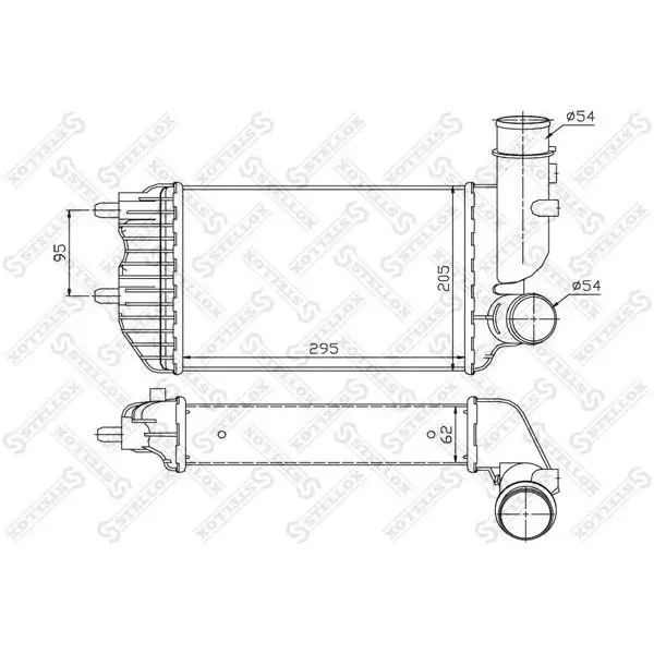 Интеркулер Fiat Ducato, Peugeot Boxer 1.9TD-2.8HDi 94 STELLOX 10