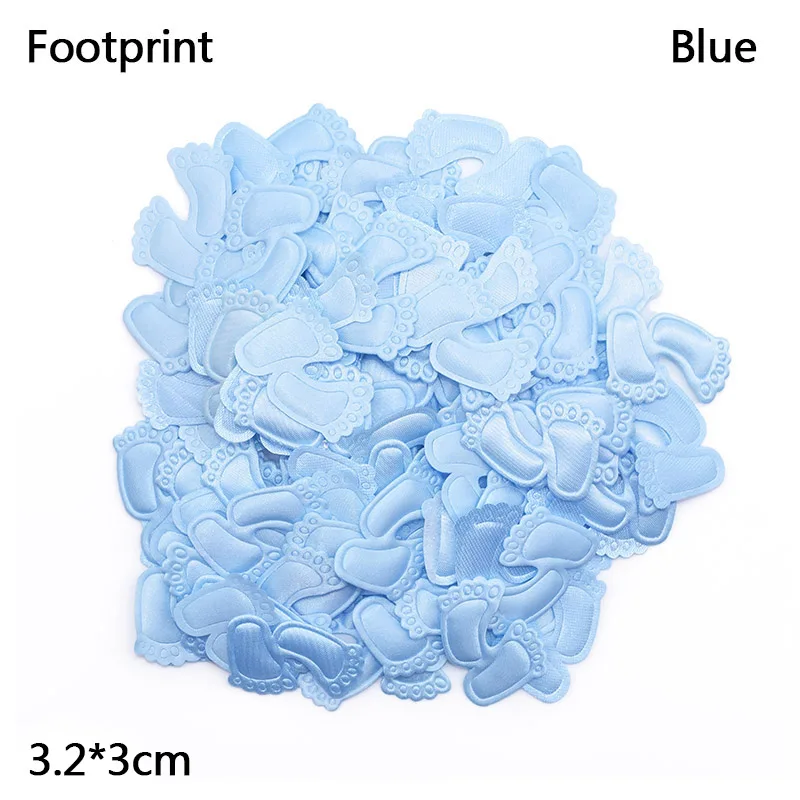 100Pcs-B01 100 шт Розовый Синий Мини ткань конфетти ноги, детская коляска, нагрудник, Детская форма конфетти пол раскрыть ребенка душ вечерние украшения - Цвет: 100Pcs-B01