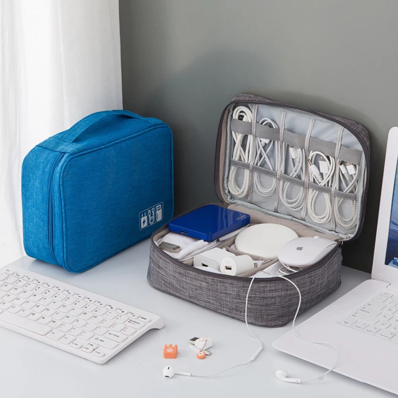 

Travel Digital Makeup Organizer USB Cable Storage Bag Free Separate Waterproof Zipper Bag Luggage Space Saver