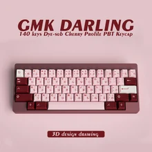 Pbt keycaps 128 key cherry profile dye sub personalizado japonês darling keycap para cherry mx interruptor teclados mecânicos