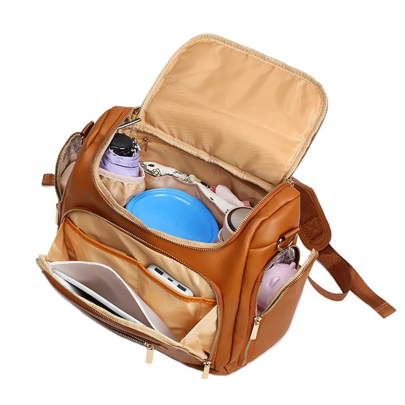 PU Leather Diaper Bag BackPack Large 