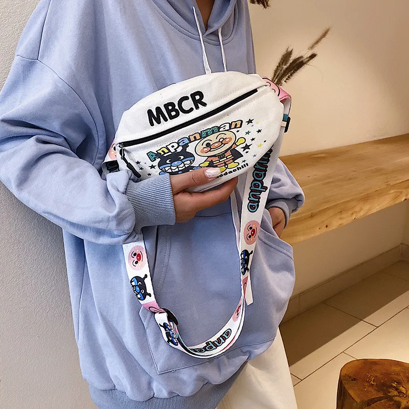 

2019 New Style Trend Wallet Cartoon Cute Bread Superman GIRL'S Chest Bag Canvas Wide-Strap Parent And Child Small Shoulder Bag