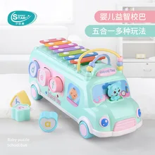 Детская развивающая игрушка-октава, пианино для младенцев, детская игрушка для мальчиков и девочек, 6 месяцев, 1-2-3 года, автобус, стук, пианино