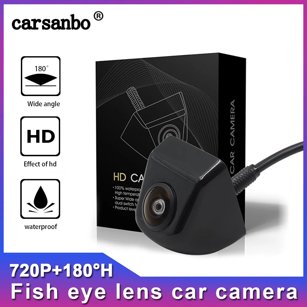 

Fish Eye Lens Starlight Night Vision HD 720P Vision with 180H Wide Angle Vehicle Rear Front View Camera Reverse Camera Monitor